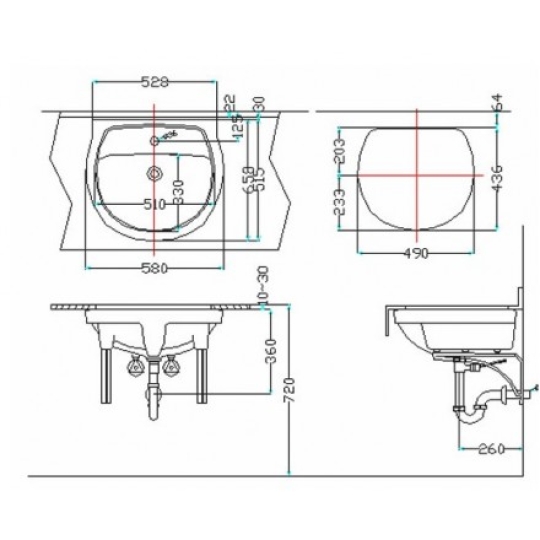 Chậu Rửa Lavabo Inax AL-2094V Âm Bàn AquaCeramic