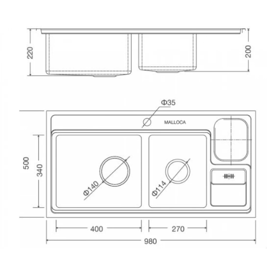 Chậu Rửa Chén Malloca MS 8804 N Inox 304