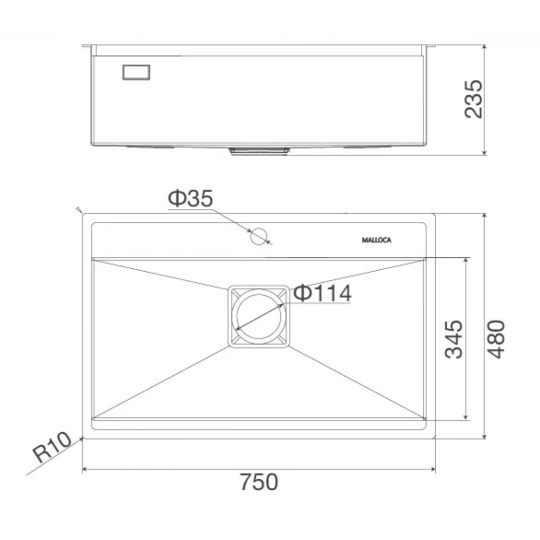 Chậu Rửa Chén Bát Malloca MS 6302 ST (MS6302ST) Inox 304