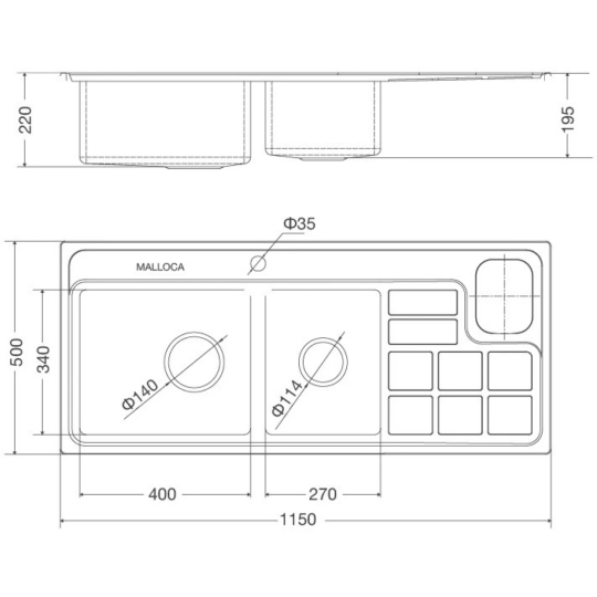 Chậu Rửa Chén Malloca MS 8817 N Inox 304