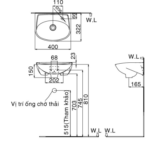 Chậu Rửa Lavabo Inax L-280V Treo Tường Cỡ Nhỏ