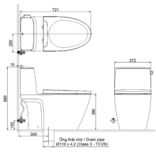 Bồn Cầu Thông Minh INAX AC-912/CW-KA22AVN Xả Gạt