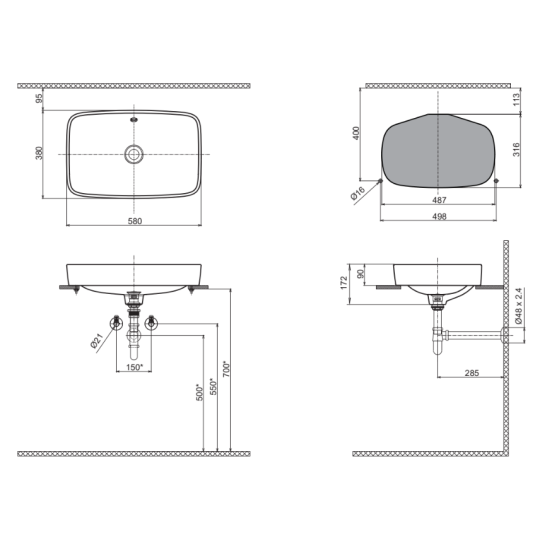 Chậu Rửa Lavabo Inax AL-299V Đặt Bàn AquaCeramic