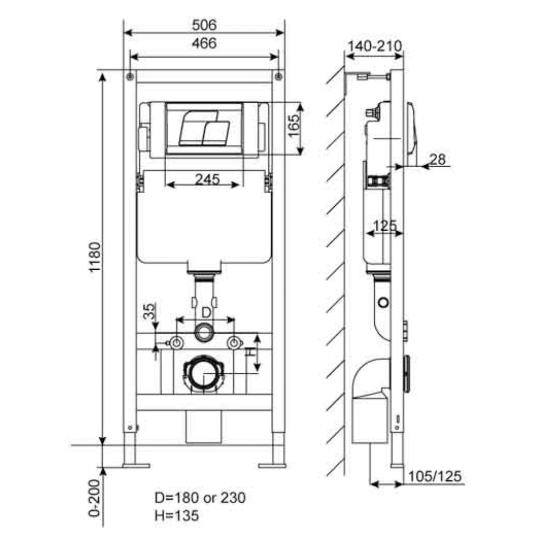 Két Nước American Standard G3004A Âm Tường