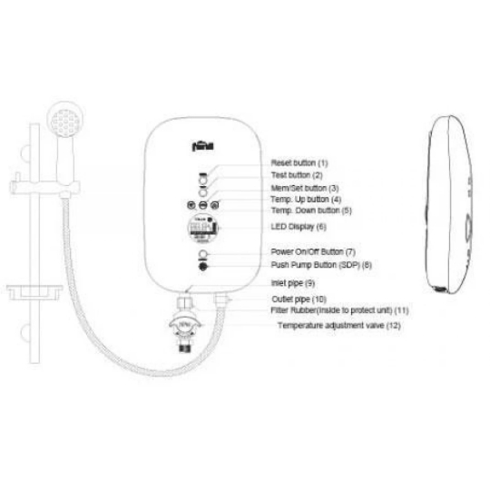 Bình Máy Nước Nóng Ferroli DIVO SFP Trực Tiếp Có Bơm 4500W