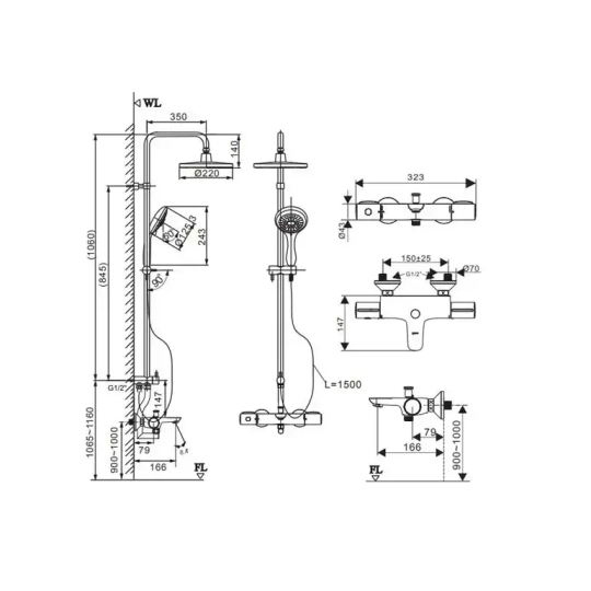 Sen cây tắm nhiệt độ Inax BFV-3415T
