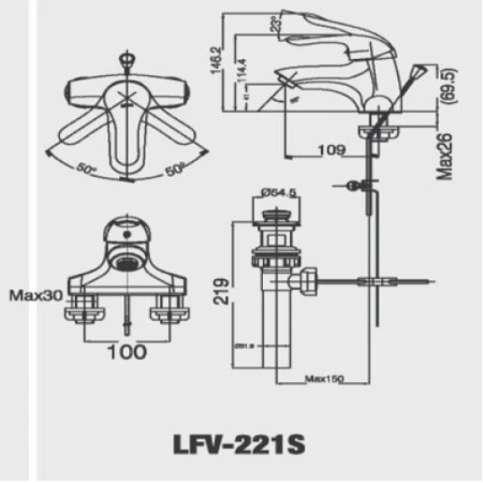 Vòi chậu lavabo inax LFV-221S