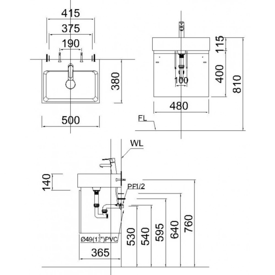 Chậu Lavabo Caesar LF5259 Đặt Bàn