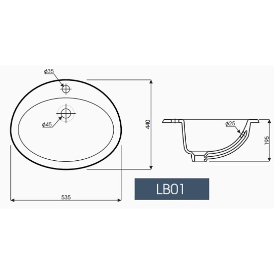 Chậu Rửa Mặt Lavabo Thiên Thanh LB01 Âm Bàn