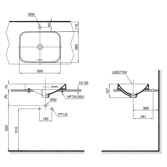 Chậu Rửa Lavabo TOTO LT5715#XW 