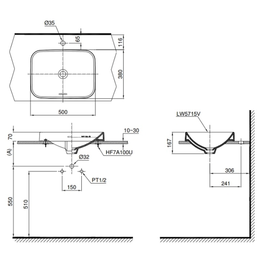 Chậu Rửa Lavabo TOTO LT5715#XW Đặt Bàn