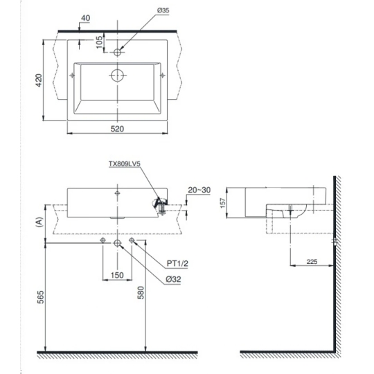 Chậu Rửa Mặt Lavabo TOTO LT647CS (LT647CR) Bán Âm Bàn