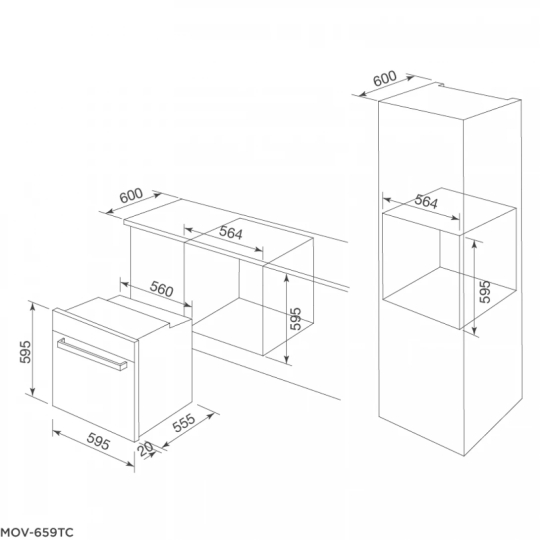 Lò Nướng Điện Malloca MOV-659TC Âm Tủ