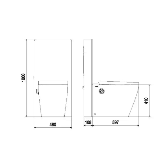 Bồn Cầu Điện Tử Viglacera Platinum P.16.321 Đặt Sàn Kính Trắng