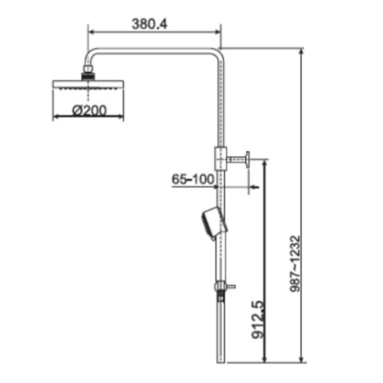 Bộ Cây Sen Phun Mưa nóng lạnh American Standard WF-0972/A-6110.978.903 (D20S) 