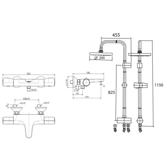 Bộ Sen Nhiệt Độ Nóng Lạnh American Standard WF-4949 + WF-9071H