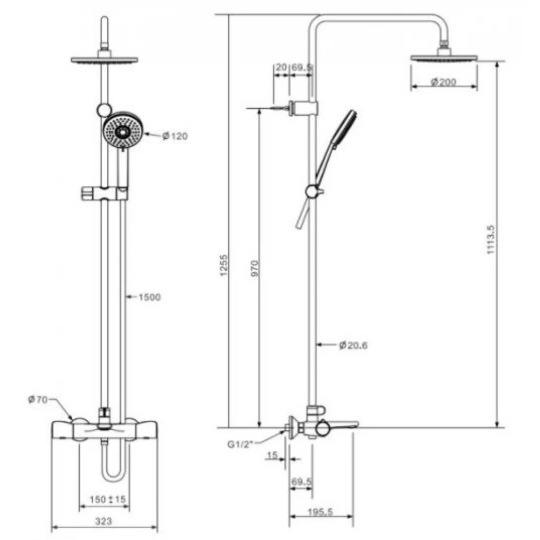 Bộ Sen Cây Cảm Biến Nhiệt American Standard WF-4952 Tempta Cion