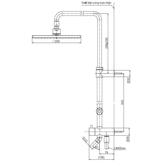 Thân Sen Cây TOTO TBW08006A Bát Vuông 250mm