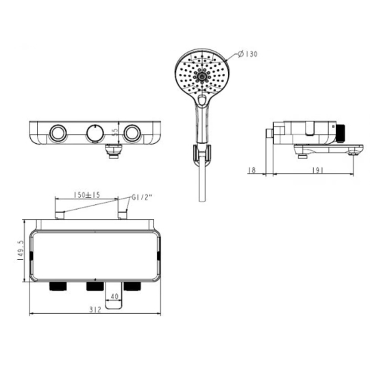 Sen Tắm American Standard WF-4954 EasySET Cảm Biến Nhiệt