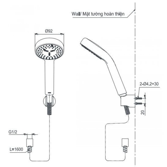 Tay Sen TOTO TBW07011A 1 Chế Độ 90mm