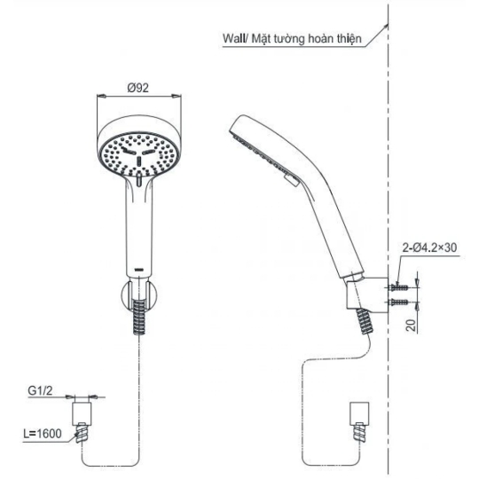 Tay Sen TOTO TBW07012A 3 Chế Độ 90mm