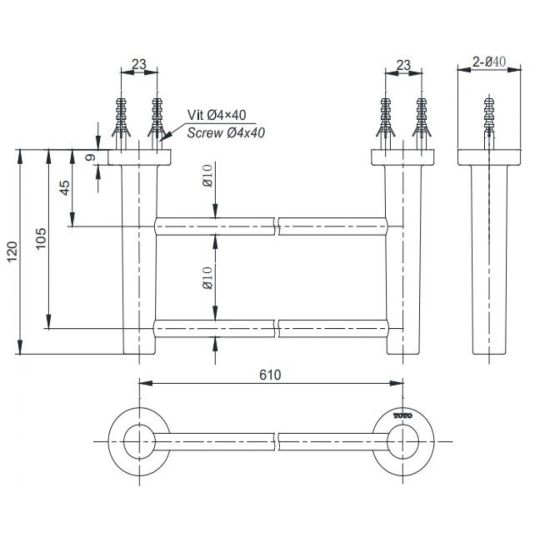 Thanh Treo Khăn TOTO YT406W6V