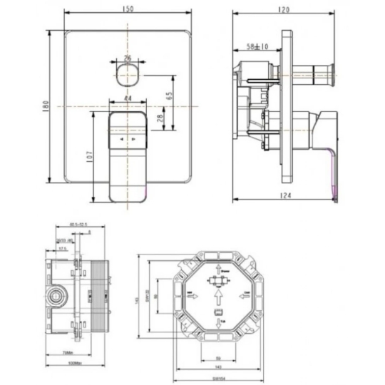 Van Điều Chỉnh American Standard WF-1321MB Âm Tường Acacia Evolution Màu Đen