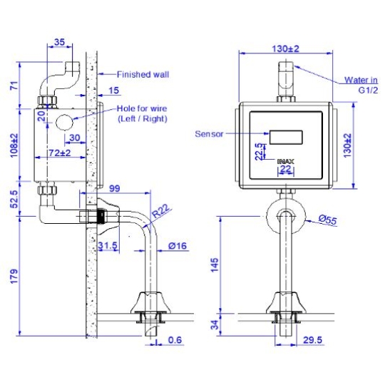Van Xả Tiểu Cảm Ứng Inax OKUV-30SM