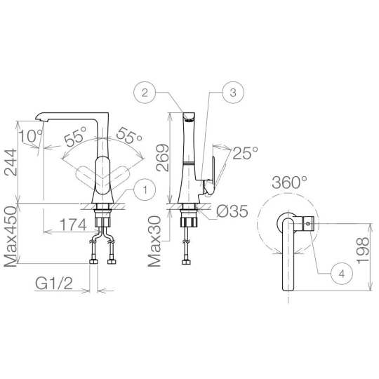 Vòi Bếp Viglacera VG743 Nóng Lạnh