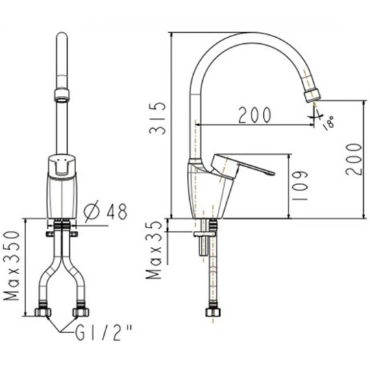 Vòi Rửa Chén Bát American Standard WF-5623 Seva Nóng Lạnh