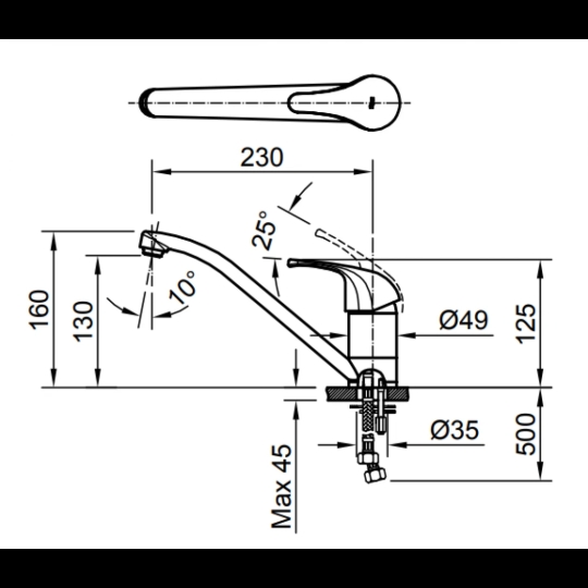 Vòi Rửa Chén Nóng Lạnh Inax SFV-302S