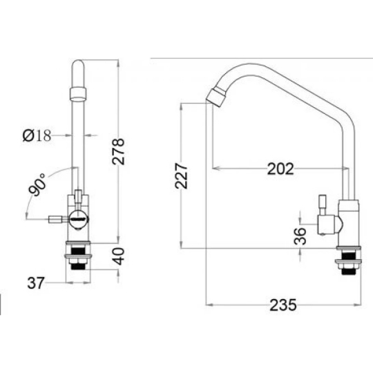 Vòi Bếp Lạnh CAESAR K022C Gắn Chậu