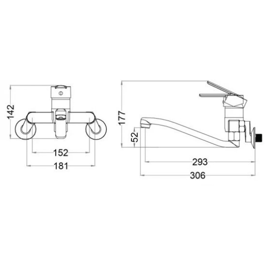 Vòi Bếp Nóng Lạnh CAESAR K376C Gắn Tường