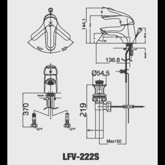 Vòi Chậu Lavabo Inax LFV-222S Nóng Lạnh