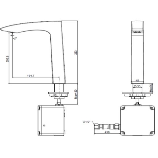 Vòi Lavabo American Standard WF-8507.AC Cảm Ứng 220V Cổ Cao