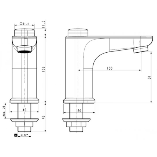 Vòi Lavabo American Standard Gala WF-T823B Nước Lạnh Màu Đen