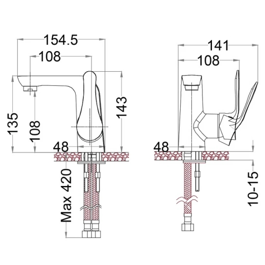 Vòi Lavabo Caesar B740CU Nóng Lạnh