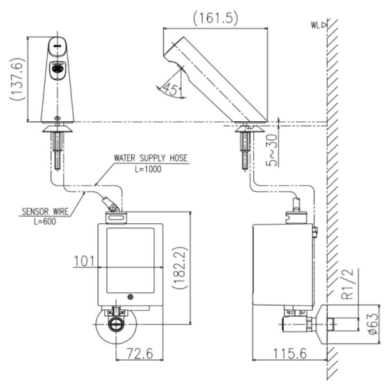 Vòi Cảm Ứng Inax AMV-300 Nước Lạnh Dùng Pin