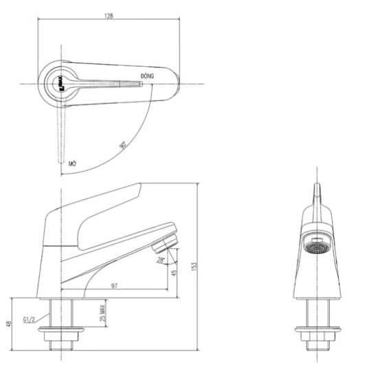 Vòi Nước Lạnh Lavabo Inax LFV-17P