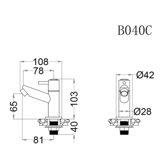 Vòi Lạnh Lavabo CAESAR B040C