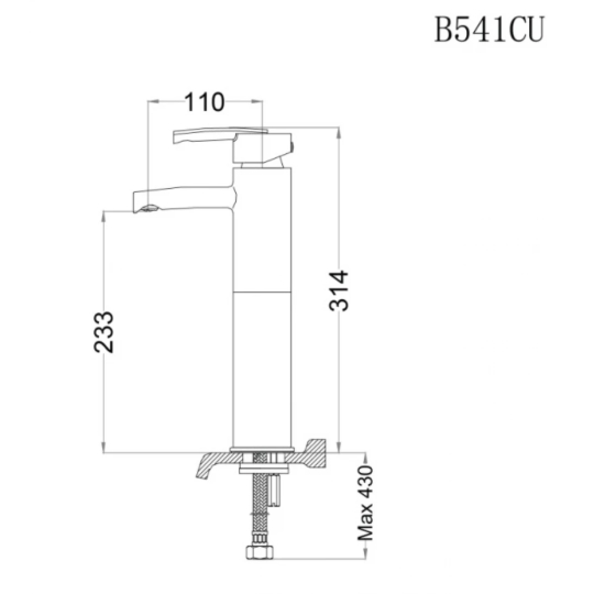 Vòi Lavabo Caesar B541CU Nóng Lạnh Cổ Cao
