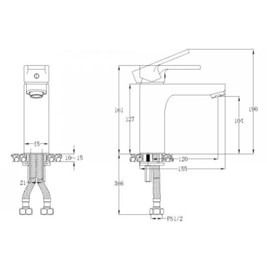 Vòi Nóng Lạnh Lavabo CAESAR B570CU Bộ Xả Nhấn