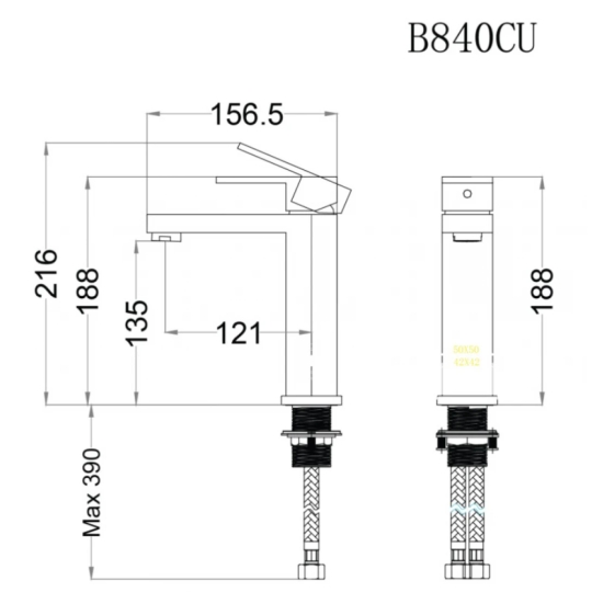 Vòi Lavabo Caesar B840CU Nóng Lạnh