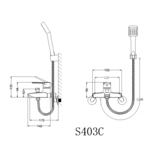 Vòi Sen Nóng Lạnh CAESAR S403C Tay 1 Chế Độ