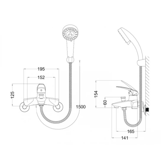 Vòi Sen Nóng Lạnh CAESAR S173C Tay 3 Chế Độ