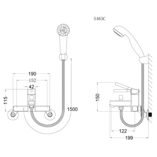 Vòi Sen Nóng Lạnh CAESAR S463C Tay 3 Chế Độ
