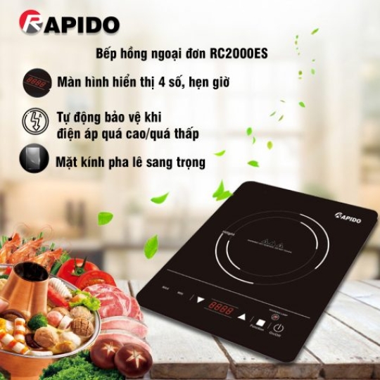 Bếp hồng ngoại đơn RC2000ES- Hàng chính hãng Rapido