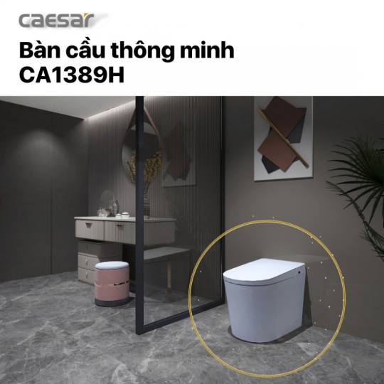 Bồn Cầu Thông Minh Caesar CA1389H Điện Tử Xả Nước Và Đóng Mở Nắp Tự Động