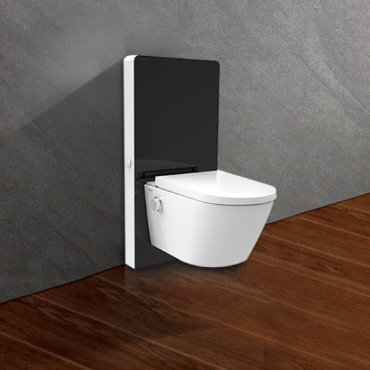 Bồn Cầu Điện Tử Viglacera Platinum P.16.321 Đặt Sàn Kính Đen