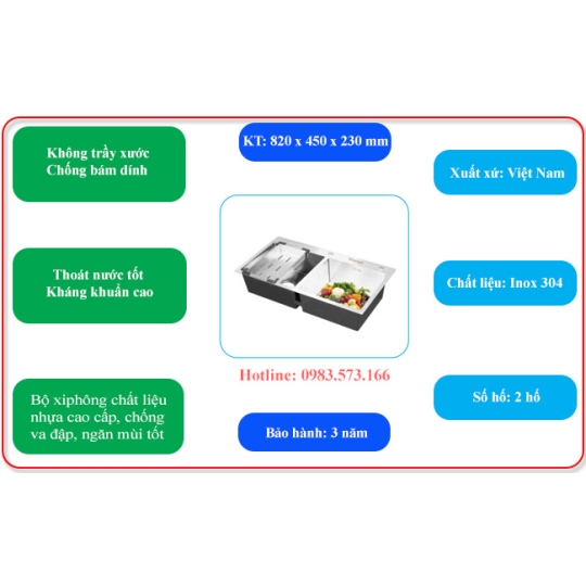 Chậu rửa bát Rapido RS-824523